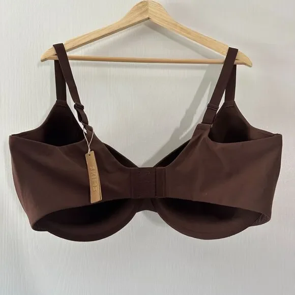 Skims Women's Fits Everybody T-Shirt Demi Bra Smoothing Brown Cocoa Size 44H NWT - Picture 3 of 6